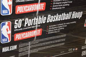 lot 301 image: Officially Licensed NBA 50 Portable Polycarbonate Basketball Hoop
