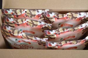 lot 272 image: Case of Jennies Organic Coconut Macaroons Goji Bites