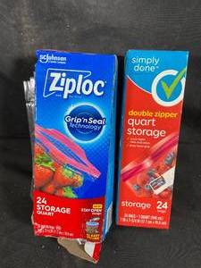 Double Zipper Quart Storage Variety Pack 24 Bags - 2-Pack