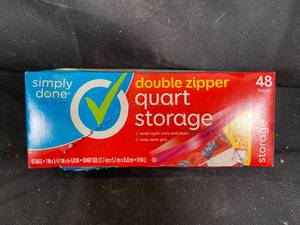 Double Zipper Quart Storage 48 Bags