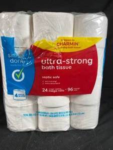 Simply Done Ultra-Strong Mega Roll Bath Tissues - 24-Pack