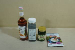 lot 37 image: Cookie Butter Syrup with Sanding Sugar, Jalapeno Jelly and Sweet Dip Mix