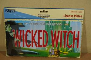 lot 198 image: Wizard of Oz Wicked Witch License Plates