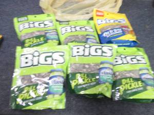 6- 5.35 oz pks Bigs Dill Pickle & O...