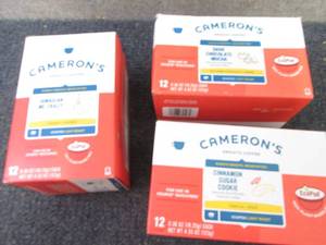 3- 12 pks  Camerons Assorted Kcups...