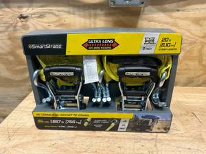 SMARTSTRAPS Pack of 2- 20 ft Commercial Ratchet Tie Downs