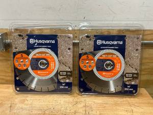 HUSQVARNA Lot of 2-  14 Inch by .118 by 1 Drive Pinhole 20mm B VH5 High Speed Diamond Blades