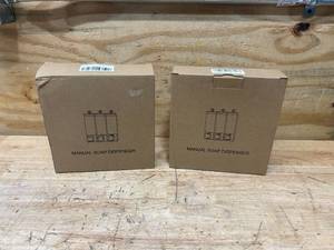 Lot of 2- Shower ShampooSoap Dispensers No Drill Wall-Mounted  Satin Sliver