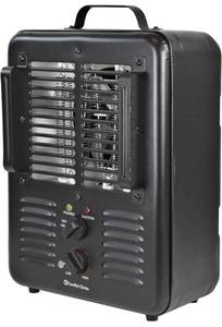 COMFORT ZONE 1,500W Milkhouse Style Electric Portable Utility Space Heater with Adjustable Thermostat, 3-Prong Plug, Overheat Protection, & Tip-Over Switch, Ideal for Garage or Workshop, CZ799BK