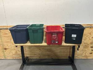 Lot of 4 Plastic Bins