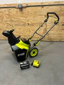 RYOBI 40V HP Brushless 18 in. Single-Stage Cordless Electric Snow Blower with 6Ah Battery and Charger