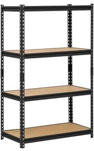 EDSAL UR-364BLK Black Steel Industrial Shelving, 4 Adjustable Shelves, 3200 lb. Capacity, 60 Height x 36 Width x 18 Depth