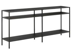 MEYER&CROSS Sivil 64 in. Blackened Bronze Rectangle Metal Console Table with Metal Shelves