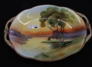 lot 26 image: NIPPON HAND PAINTED POTPOURRI DISH AND BOWL VINTAGE