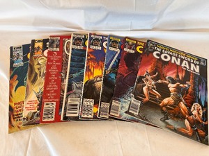 lot 178 image: Marvel Magazine Group - The Savaage Sword of Conan the Barbarian Issues #68, 103, 105, 117, 131, Conan Saga 1 May, 1987, Savage Tales 1974, & Feb #3 1974