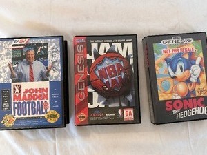 lot 52 image: Sega Genesis Games - NBA Jam, Sonic the Hedgehog, Madden 93,