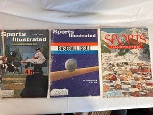 lot 319 image: Sports Illustrated Magazines Dec 54, June 61, & April 63