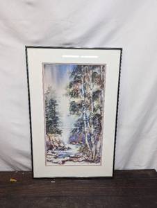 lot 140 image: Framed Lou Roman Watercolor Print