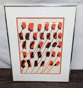 lot 2 image: Framed Fleur Original Lithograph By Alexander Calder