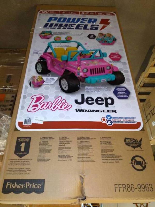 NEW Fisher-Price Power Wheels 12V Barbie Jammin Jeep Wrangler Ride-On Toy