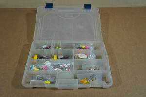 lot 31 image: Plastic Tackle Tray with Ice Fishing Tackle