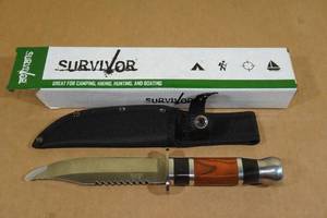 lot 39 image: NEW Survivor Camping Knife with Sheath