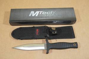 lot 40 image: NEW M-Tech Double Edge Boot Knife with Sheath