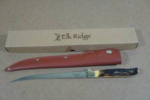 lot 42 image: NEW Elk Ridge ER-146 Stainless Steel Fillet Knife with Sheath