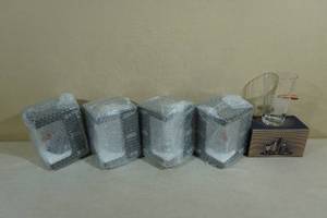 lot 76 image: 5 Pint Glasses with Embedded Bullets - Faster Than 911