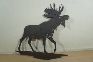 lot 127 image: Metal Laser Cut Moose Wall Art