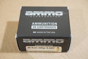 lot 139 image: 20 Ammo Inc .45 Auto 230 gr X-DEF HP Ammo