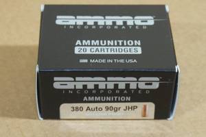lot 142 image: 20 Ammo Inc .380 Auto 90 Gr JHP Ammo