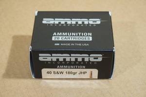 lot 143 image: 20 Ammo Inc .40 S&W 180 Gr JHP Ammo