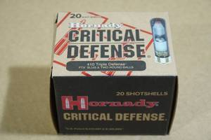 lot 158 image: 20 Hornady Critical Defense .410 Triple Defense Shotshells