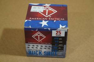 lot 163 image: 25 American Tactical .410 2-12 BBB Buck Shotshells