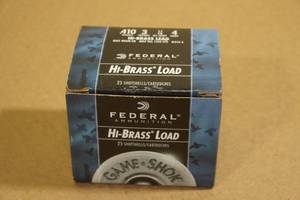 lot 164 image: 25 Federal Game Shok Hi-Brass .410 3 4 Shot Shotshells