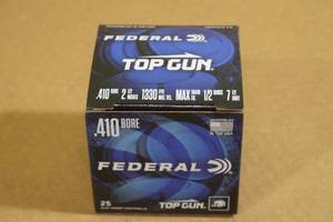 lot 170 image: 25 Federal Top Gun .410 2-12 7-12 Shot Shotshells