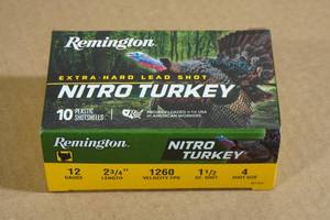 lot 173 image: 10 Remington Nitro Turkey 12 Gauge 2-34 4 Shot Shotshells