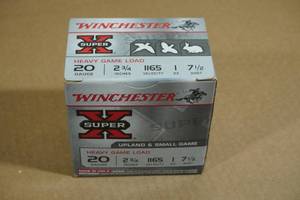 lot 179 image: 25 Winchester Super-X 20 Gauge 2-34 7-12 Shot Shotshells