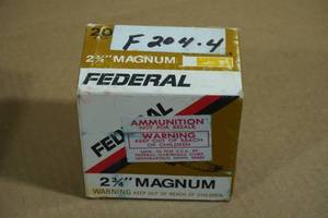 lot 181 image: 25 Federal 20 Gauge 2-34 Magnum 6 Shot Shotshells