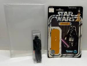 Vintage 1977 Kenner Star Wars 12 Back (DARTH VADER) Hong Kong With Original Card Loose (In Protective Case General Mills, Circle Cut Off Of Back)