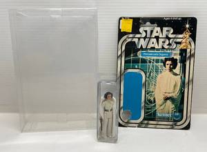 Vintage 1977 Kenner Star Wars 12 Back (PRINCESS LEIA ORGANA) Hong Kong With Original Card Loose (In Protective Case, General Mills Circle Cut Off Of Back)