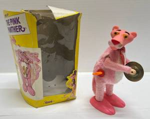 1970s ILLCO Wind Up Pink Panther Cymbals Playing With Original Box (Box Beat Up)