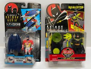 1993 Batman The Animated Series High Wire Batman & 1996 Batman & Robin DUO FORCE Turbo Surge Batman (NIB)