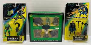 Misc. 1990s Batman Collectibles Including The Riddler, Triple Strike Robin &amp Batman Forever Limited Edition Collectors Figures #1238 (NIB)