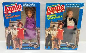 1982 ANNIE Miss Hannigan & Mr. Warbucks 7 Dolls (NIB)