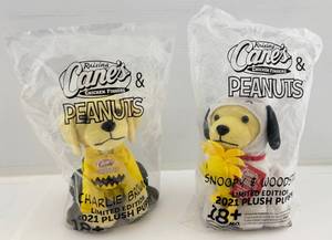Vintage Raising Canes PEANUTS CHARLIE BROWN Limited Edition Plush Puppies (NIB)