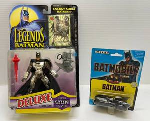 1980s - 90s Batman Figure And Batmobile (NIB)