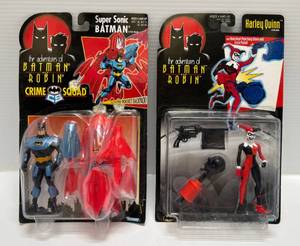 1990s The Adventures Of Batman & Robin Harley Quinn & Super Sonic Batman Action Figures (NIB)