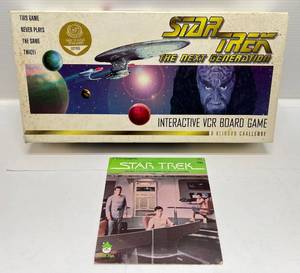 1993 Star Trek Next Generation A Klingon ChallengeInteractive VCR Board game (Seems Complete) & 1979 Star Trek 7 45 RPM Record In Original Sleeve (Very Good Condition)